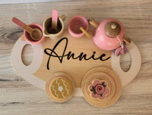 Load image into Gallery viewer, Personalized Wooden Tea Set
