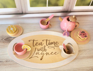 Personalized Wooden Tea Set