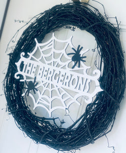 Personalized Spider Web Wreath