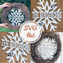 Load image into Gallery viewer, Snowflake Monogram SVG