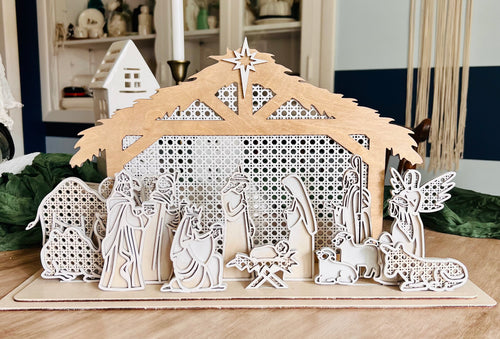 Rattan Nativity Scene